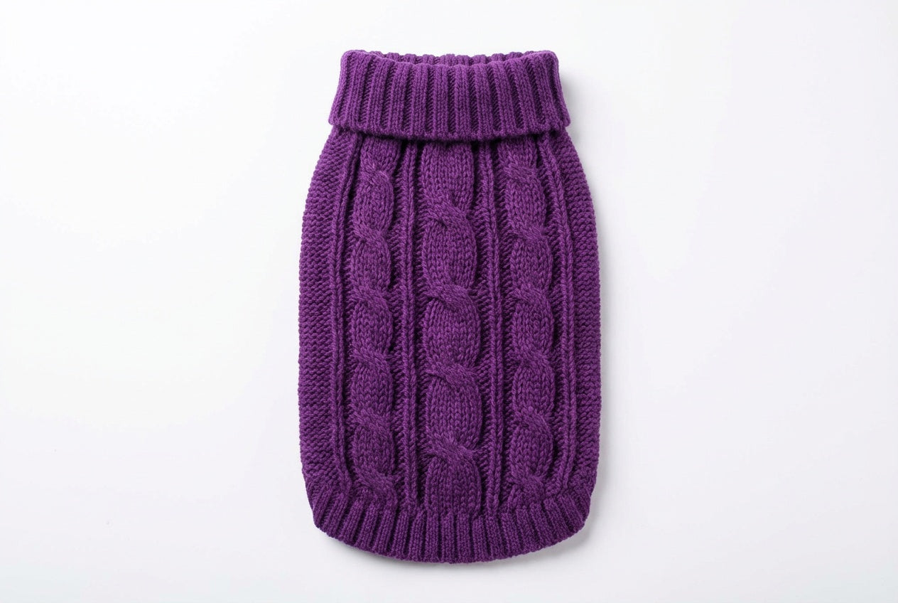 Pletený svetr pro psy – Purple