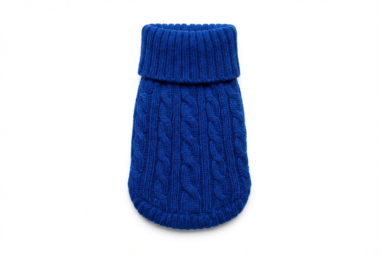 Zimní pletený svetr pro psy – Deep Blue